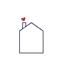 camille_courrie heart blue house stayhome Sticker