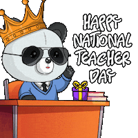 Waving Teacher Day Sticker by PandaPals