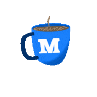 umaine hot sports coffee blue Sticker