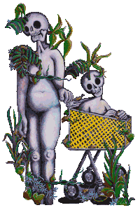 Indigo Skeletons Sticker by Saddle Creek