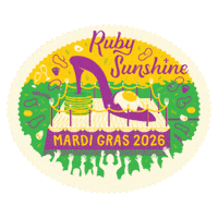 BrunchWithRuby brunch mardi gras ruby slipper ruby sunshine Sticker