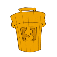 el_caslu gold trash el dollar Sticker