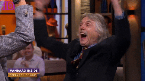 Johan Derksen Cheering GIF by Vandaag Inside