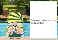 Pool Party Gnome GIF