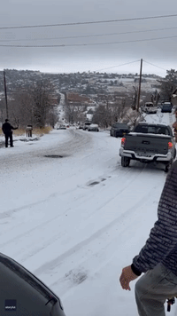 Parked Police Car Creates Domino Effect as Vehicles Crash on Icy Oregon Road