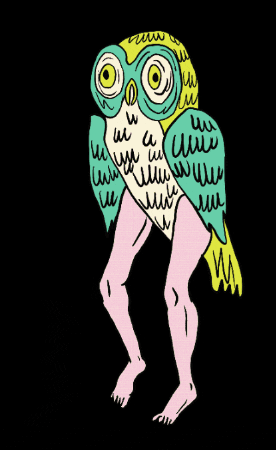 Wise Owl GIF by Heather Buchanan