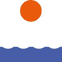 Ocean Orange Sticker by A Marée Haute