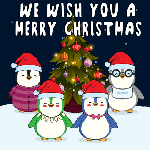 Merry Christmas Singing GIF by Pudgy Penguins