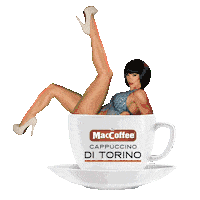 Girl Cappuccino Sticker by MacCoffee