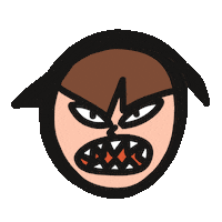 balade angry face character head Sticker