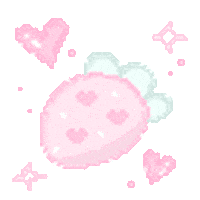 wooounoom pixel pink strawberry ピンク Sticker