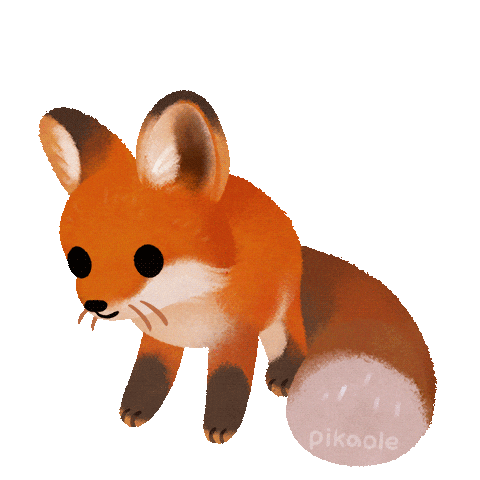 Red Fox Love Sticker by pikaole