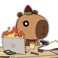 Working On Fire Sticker by CAPY-ERA