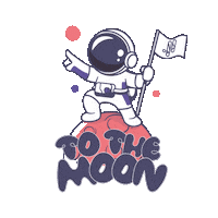 To The Moon Space Sticker by JustIdea Agency