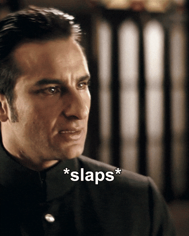 VinodChopraFilms giphygifmaker stop hit shut up GIF