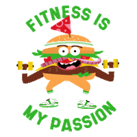 Fitness Burger Sticker by Guitig