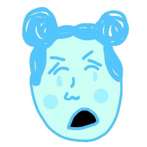 Sad Blue Girl Sticker