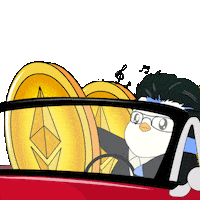 To The Moon Crypto Sticker by Pudgy Penguins