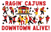 Ragin Cajuns Party Sticker by University of Louisiana at Lafayette