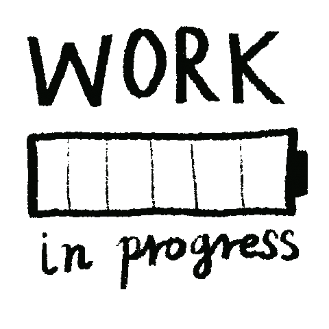 Working Work In Progress Sticker by Bettyestpartout