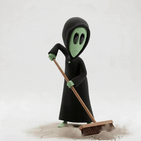 Cleaning Broom GIF by Lonely Aliens