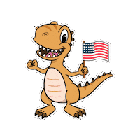 Flag Dinosaur Sticker by Fernbank Museum