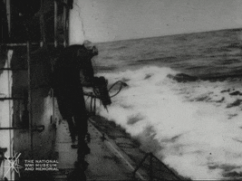 NationalWWIMuseum black and white splash military sailing GIF