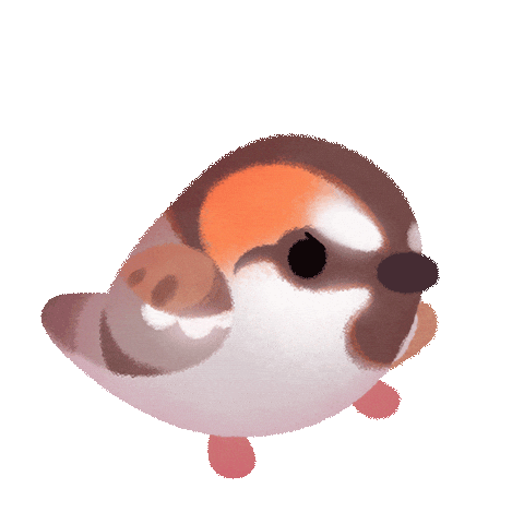 Bird Sparrow Sticker by pikaole