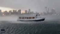 Ferry Battles Strong Winds During Boston Thunderstorm
