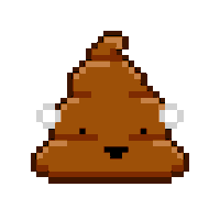 Pixel Shitting Sticker by Poopies.io