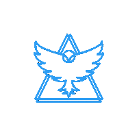 StellarGenetic owl lines symbol trinity Sticker