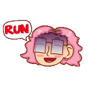 Angry Run Sticker