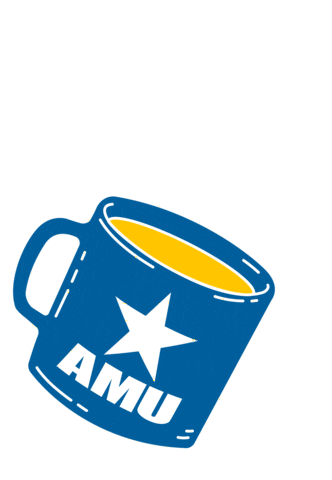 AmericanMilitaryUniversity giphyupload coffee coffee cup amu4life Sticker