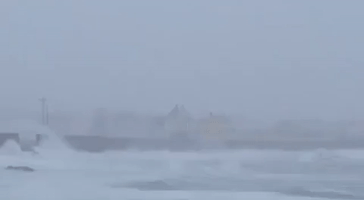 Waves Crash Against Newfoundland Coast as Hurricane-Force Winds Sweep Area