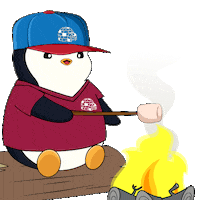 Fire Camping Sticker by Pudgy Penguins