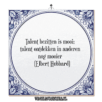 Talent Wijsheid Sticker by Tegelspreuken.nl