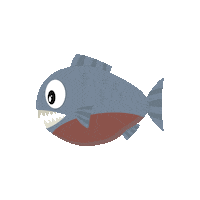 Piranha Sticker by Robinwood