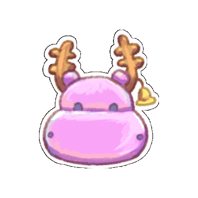 sunuptoy_draw giphygifmaker christmas gift hippo Sticker