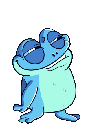 Smirk Smile Sticker by Croakey