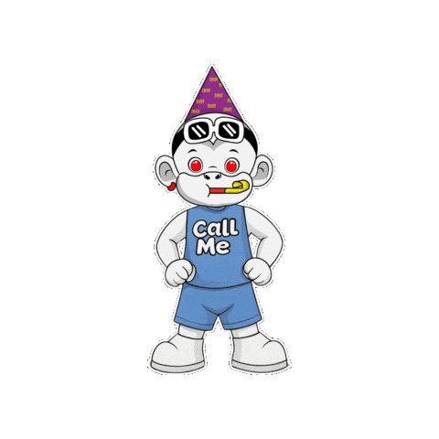 Call Me White Monkey Sticker by Zhot