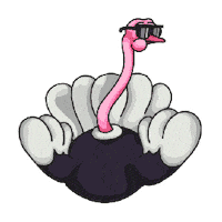 Glasses Ostrich Sticker by Manon Louart