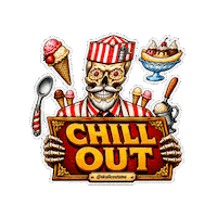 Descansar Ice Cream Sticker