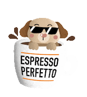 EspressoPerfetto dog coffee good morning espresso Sticker