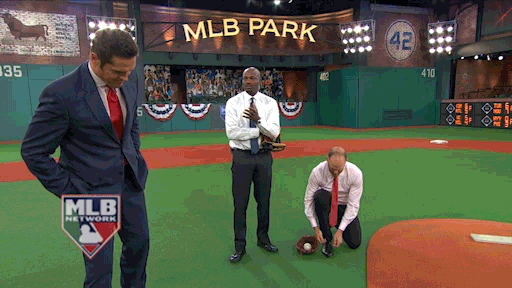 Kneeling Harold Reynolds GIF by MLB Network