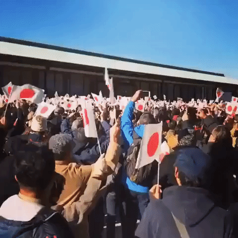 Crowd Celebrates Japanese Emperor Akihito's Final New Year's Speech