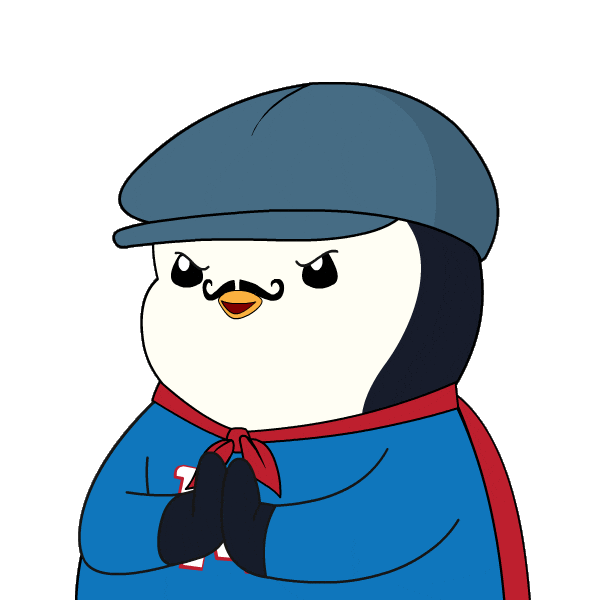 Laugh Plotting Sticker by Pudgy Penguins