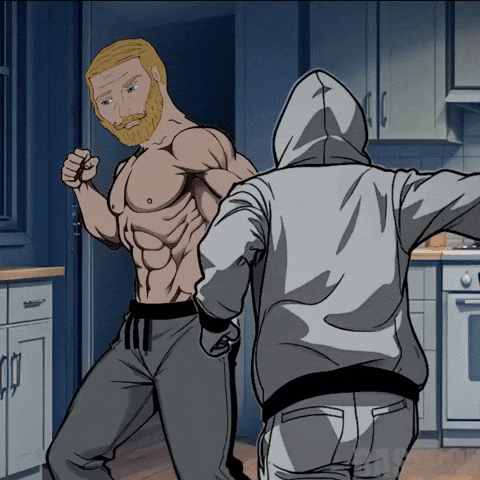 Fight Knockout GIF by Based Chad