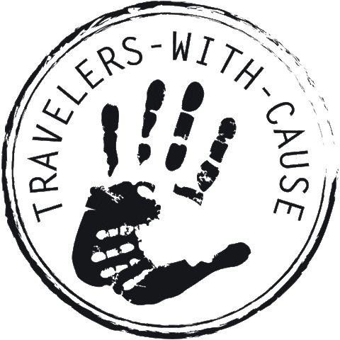 Travelerswithcause giphyupload travel help mano Sticker