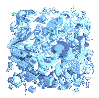 pixels STICKER by Paul Robertson