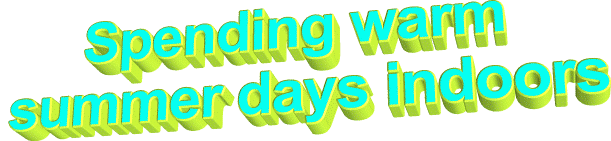 Spending warm summer days indoors Sticker by AnimatedText